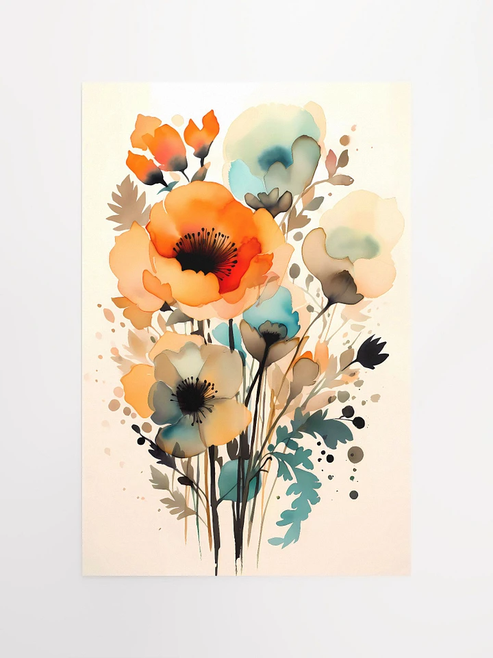 Whispers of Spring: Abstract Watercolor Florals Matte Poster product image (2)
