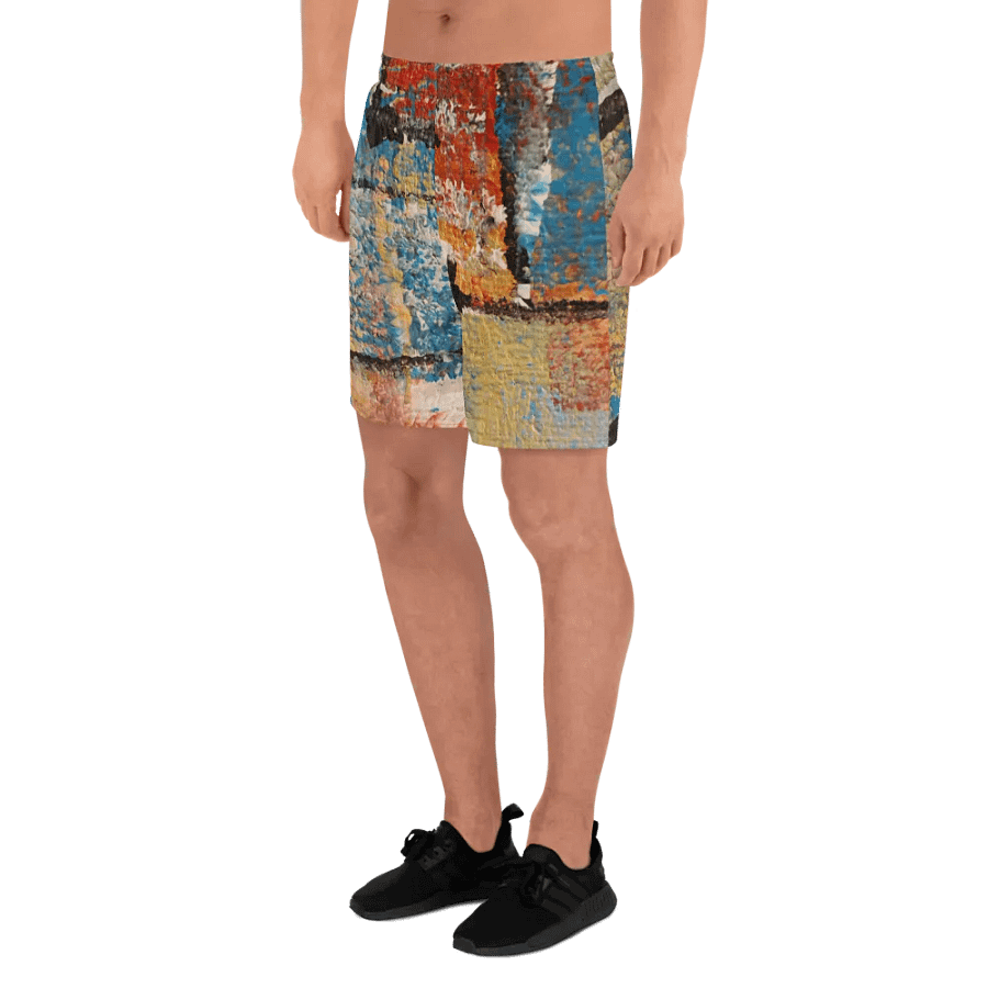 abstract original painting print on shorts product image (7)