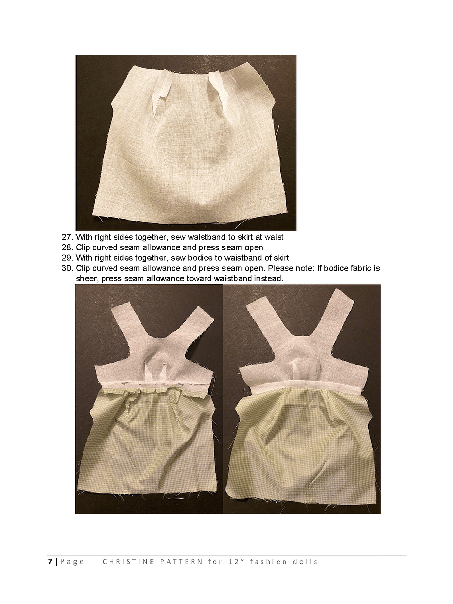 Christine sewing pattern for 12" fashion dolls product image (3)
