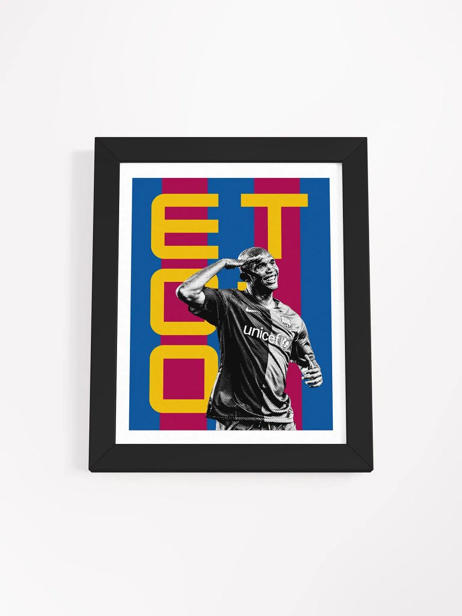 Samuel Eto'o BW Barcelona Name Art Framed Print product image (2)