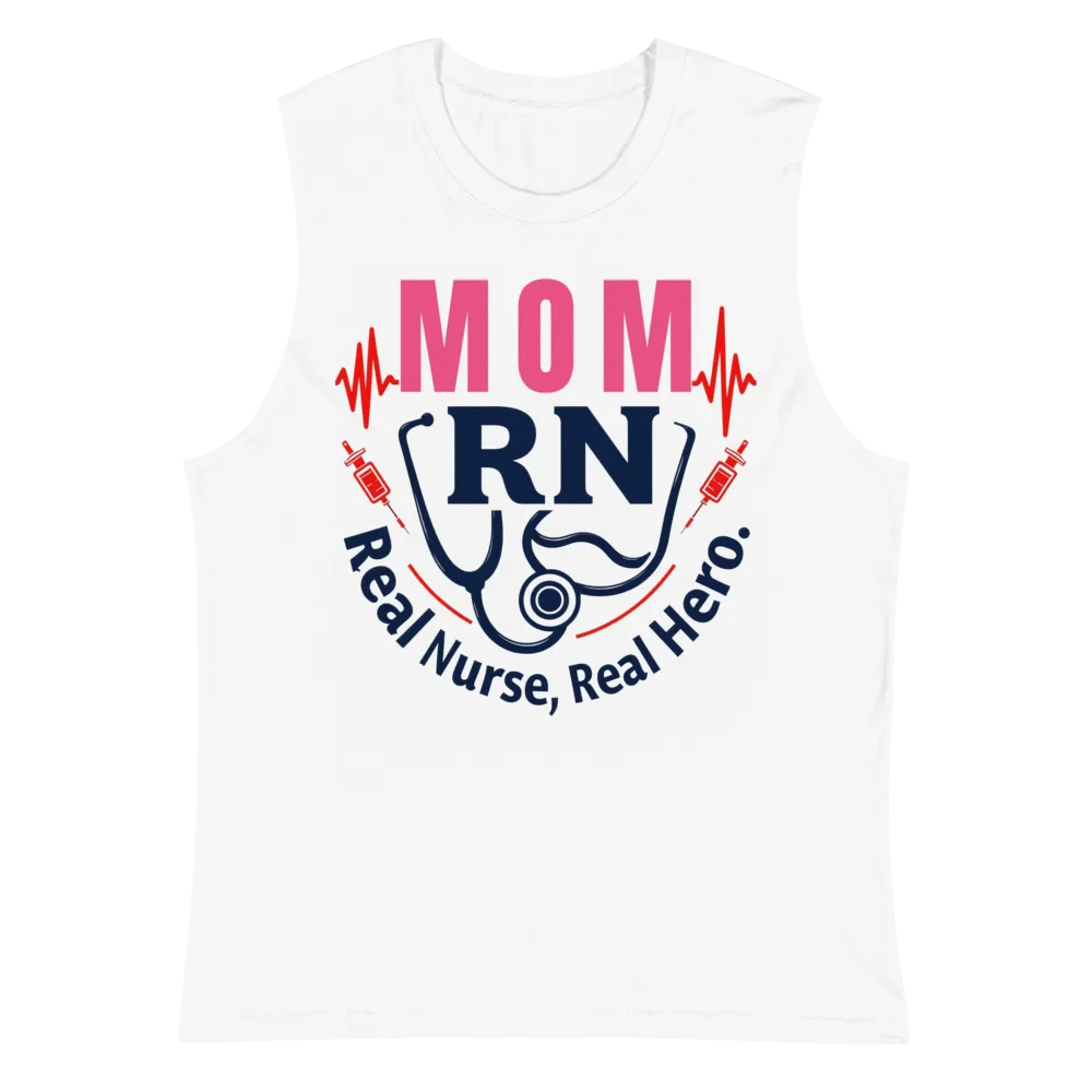 Mom RN, Real Nurse, Real Hero Muscle Tank product image (2)