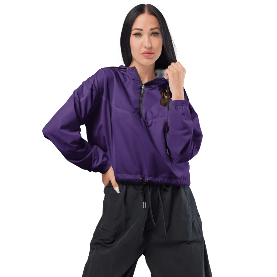 Sloth Serenity Cropped Purple Windbreaker product image (4)