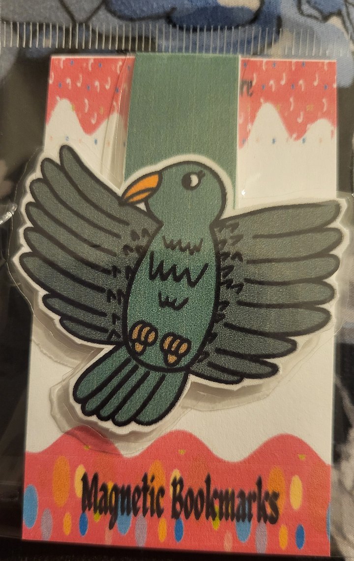 Cute Cartoon Greybird Magnetic Laminated Bookmark for Bird Lovers product image (1)
