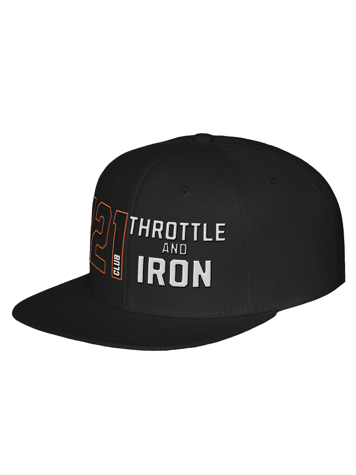 Club 121 Throttle & Iron Snapback Hat — Orange Outline (HD) Edition product image (2)