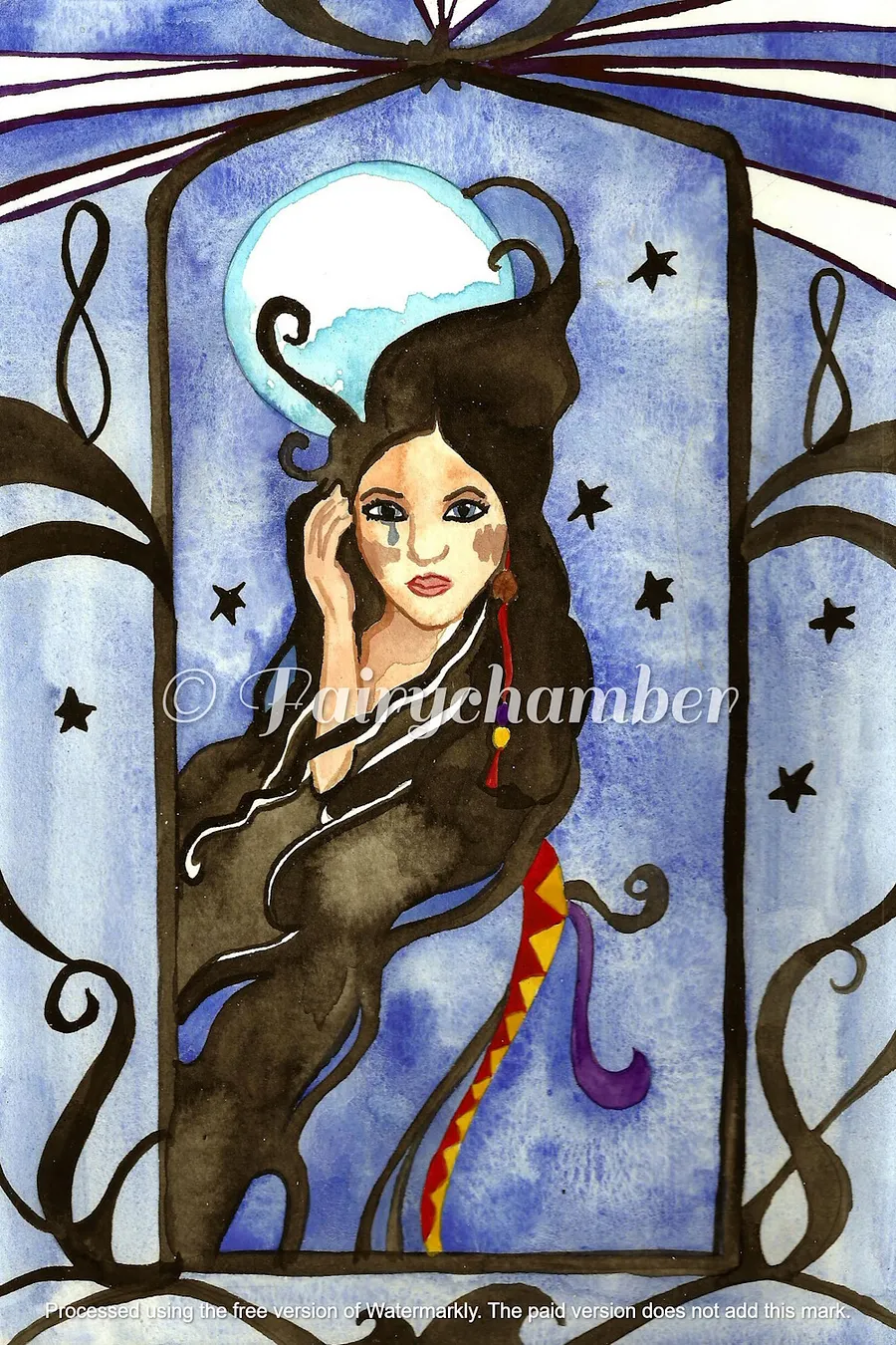 Kuutar Goddess Of The Moon Original Painting product image (1)
