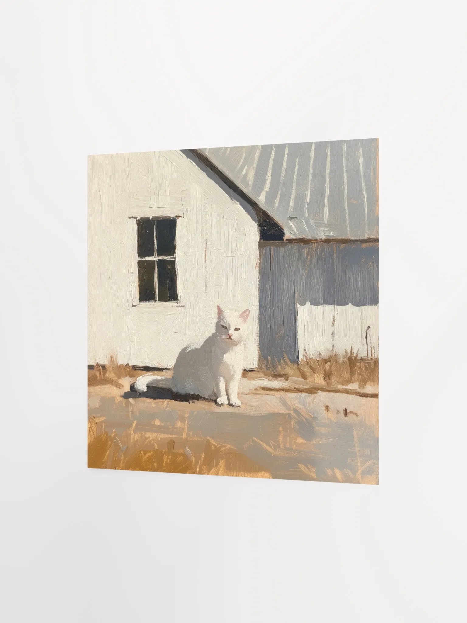 Modern Farmhouse: White Cat Art Print product image (2)