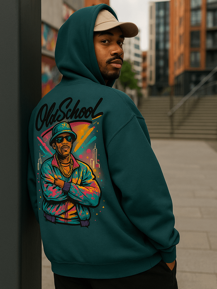 Old School Hip Hop Hoodie– Retro Urban Graffiti Style Design product image (2)