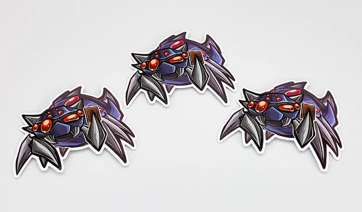 TDL Spider with Card Die-cut Stickers 3-pack product image (1)