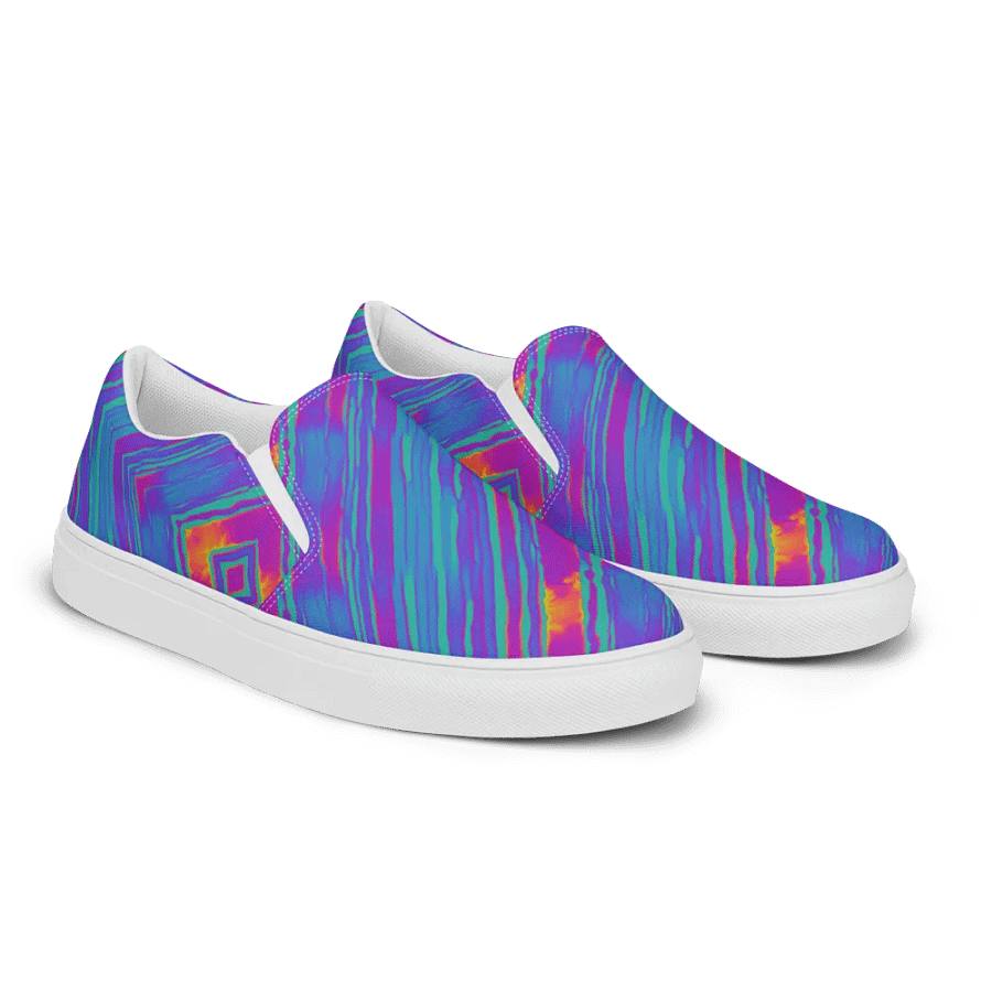Neon Dreams Glitch Art Slip-Ons product image (6)