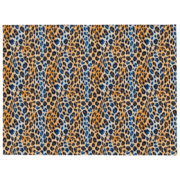 Blue Brown Leopard Blanket product image (1)