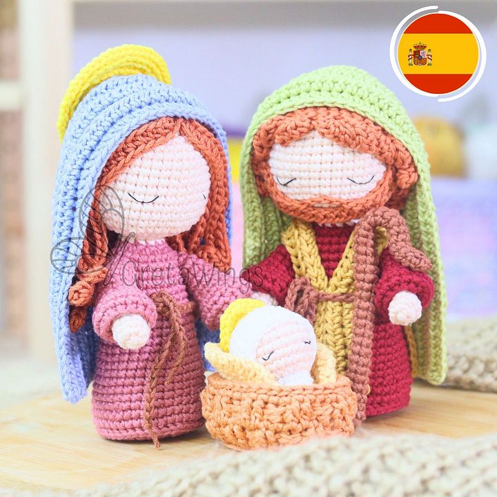 Patrón de amigurumi de la Natividad: María, José y el Niño Jesús por GretaWings (descarga digital) product image (1)