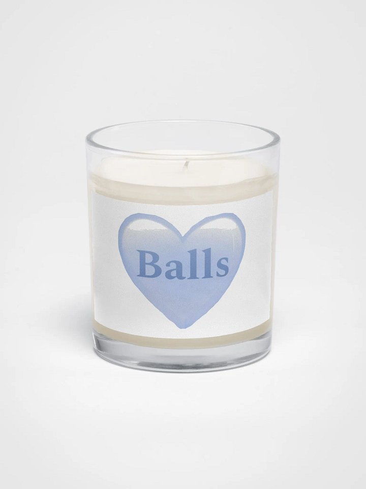 Soy Wax Candle In A Clear Glass Jar that's named balls product image (1)