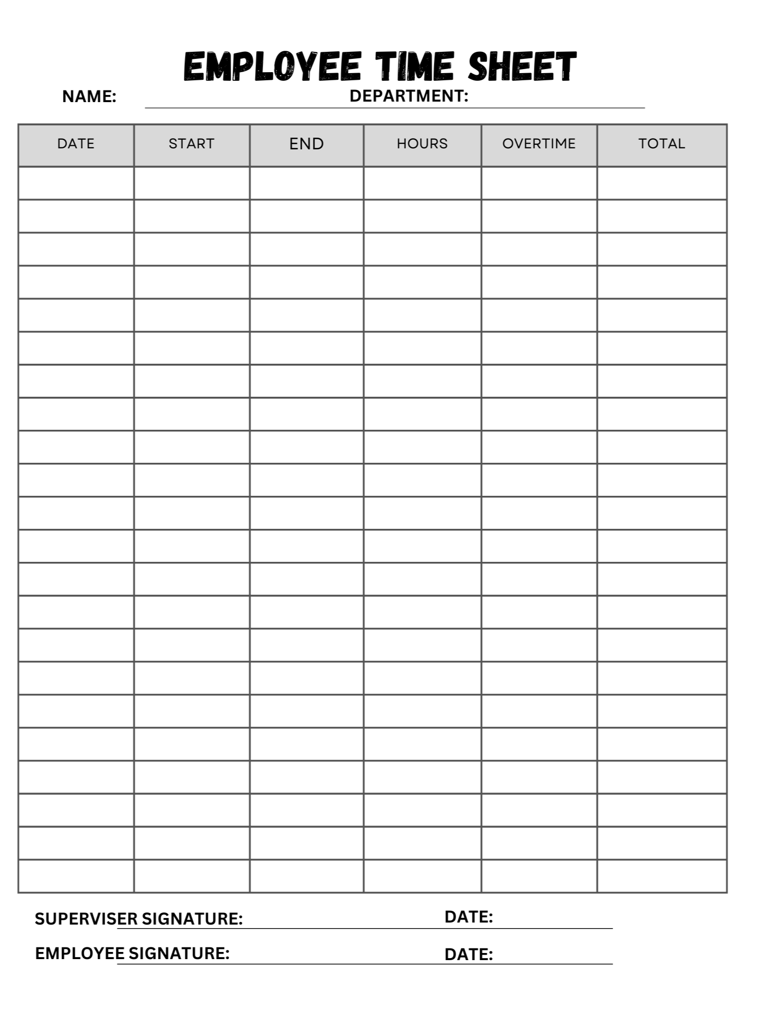 Employee Time Tracking Sheet Work Hours Log Employee Attendance Record Timesheet Report product image (1)