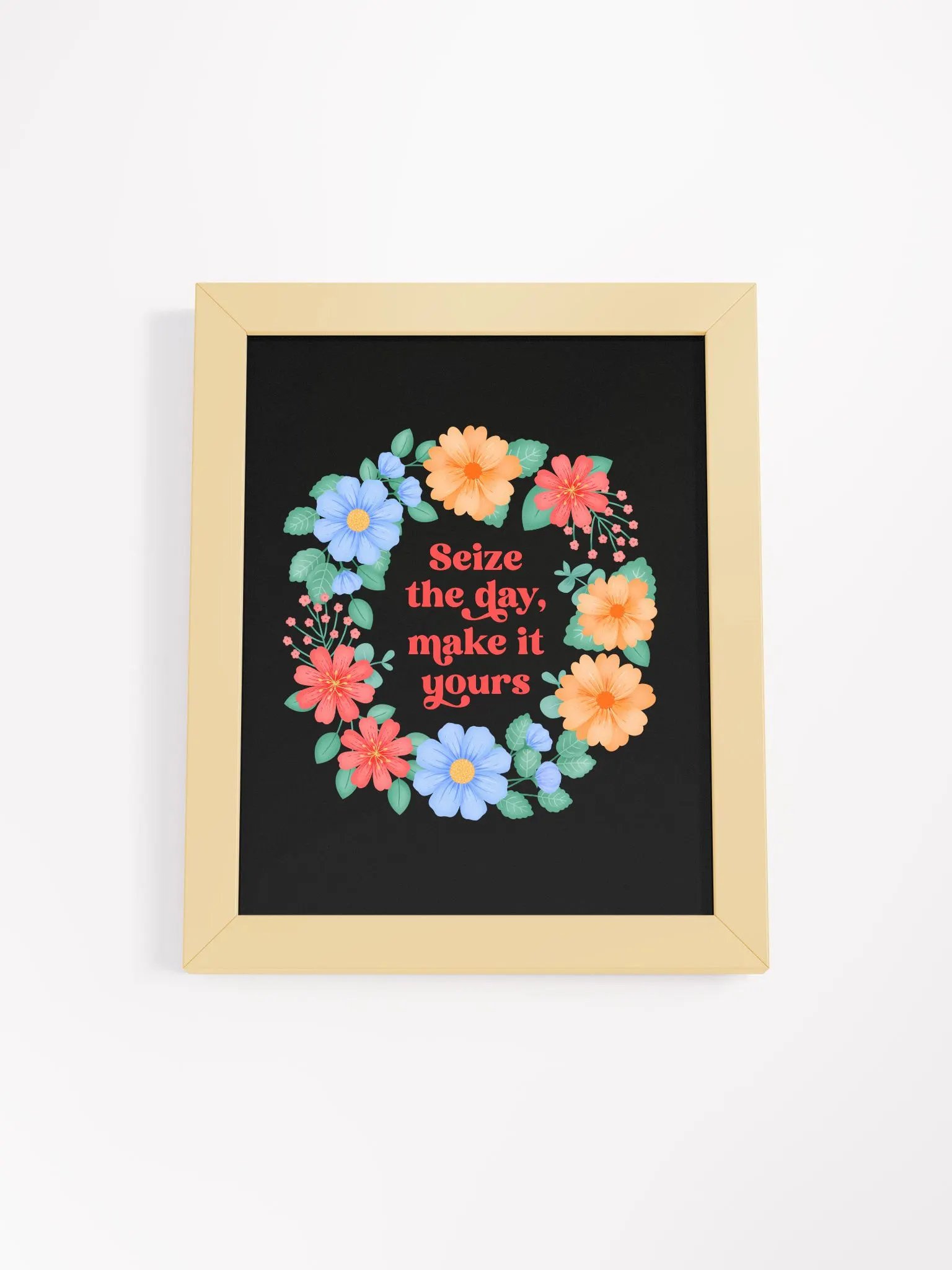 Seize the day make it yours - Motivational Wall Art Black product image (4)