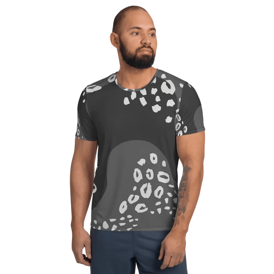 Stylish Grey Animal Print Athletic Tee product image (1)
