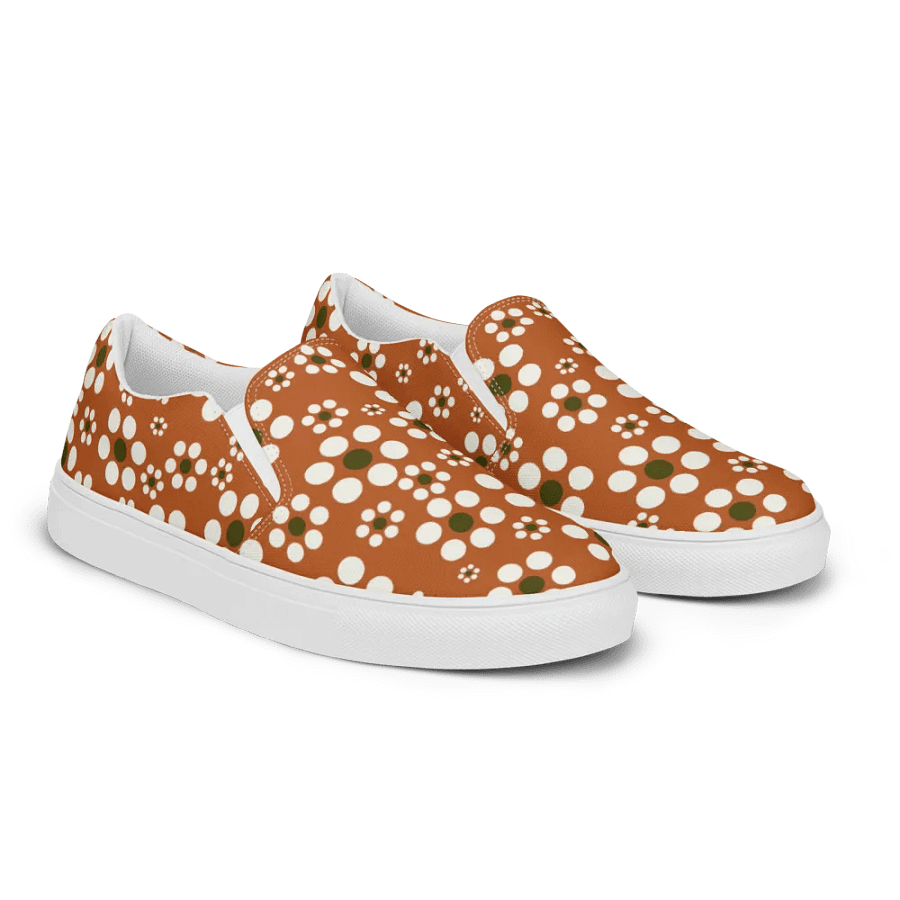 Mexican Terracotta floral Women's Canvas Slip-Ons product image (7)