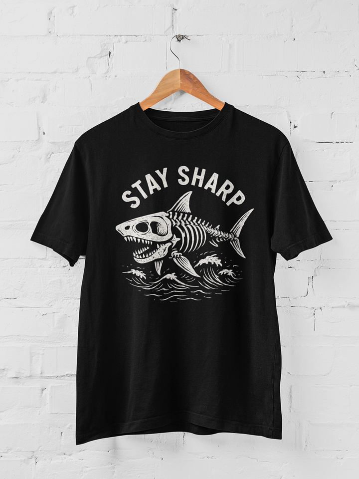 Stay Sharp Shark Skeleton Т-shirt product image (1)