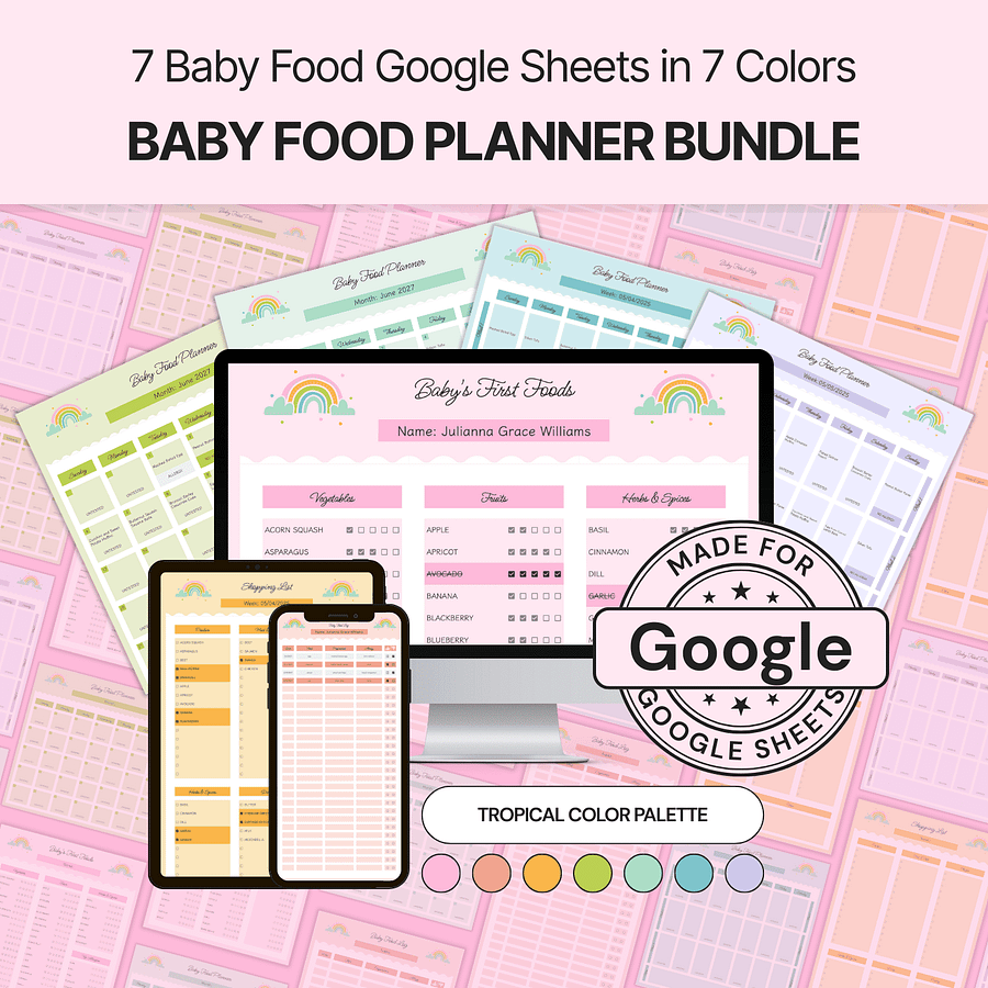 Baby Food Planner Bundle Google Sheets product image (10)