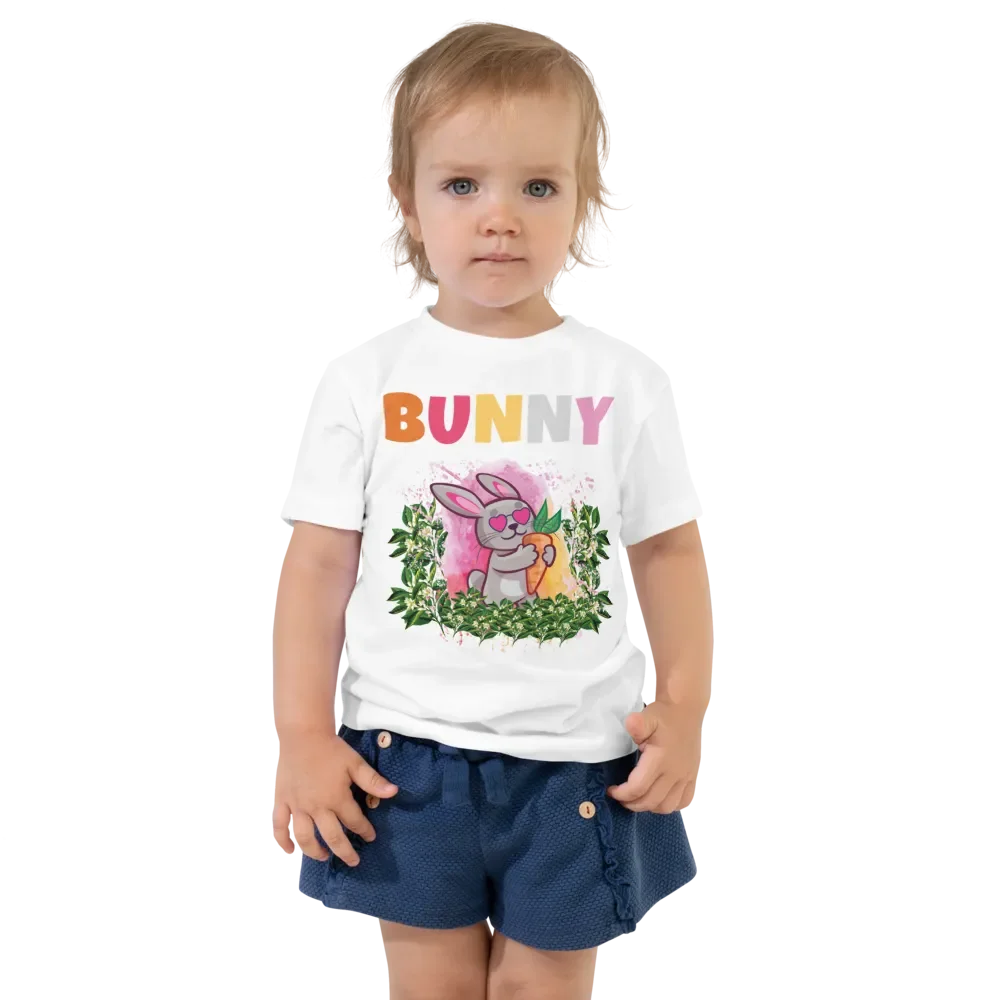 Bunny Cute Funny Colorful Bella+ Canvas Toddler T-Shirt – Best Gift for Boys and Girls product image (2)