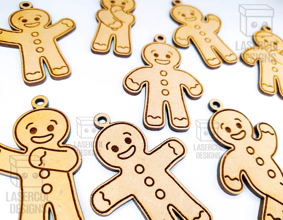 Gingerbread Cookies Christmas Ornaments Set 1 - Laser Cut Files product image (2)