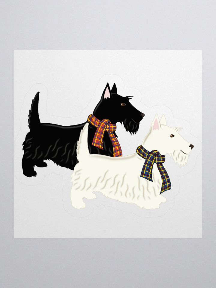 Black & White Scotties Sticker product image (9)