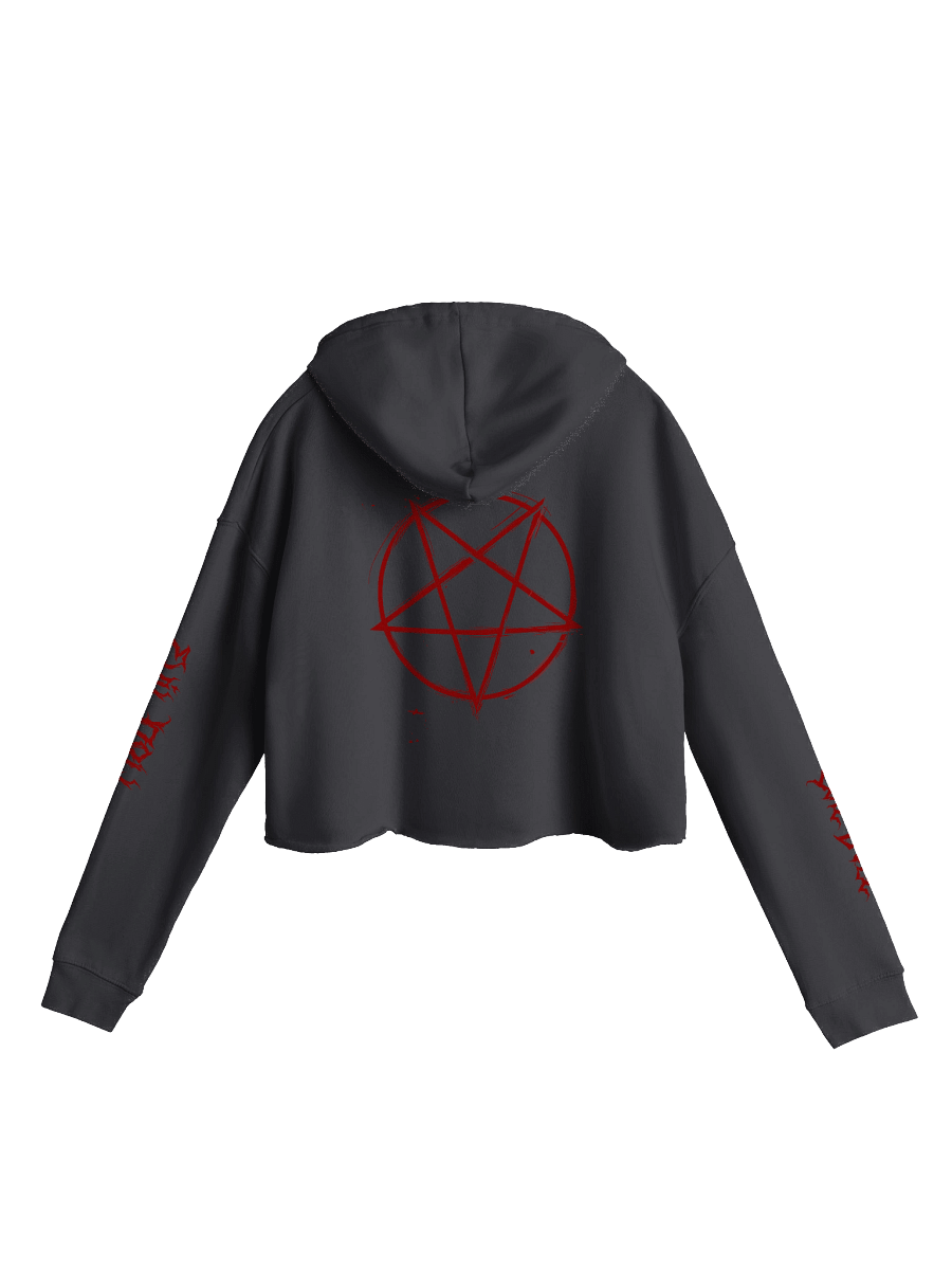EVIL DOLL CROP HOODIE - LIGHTWEIGHT TERRY EDITION product image (2)