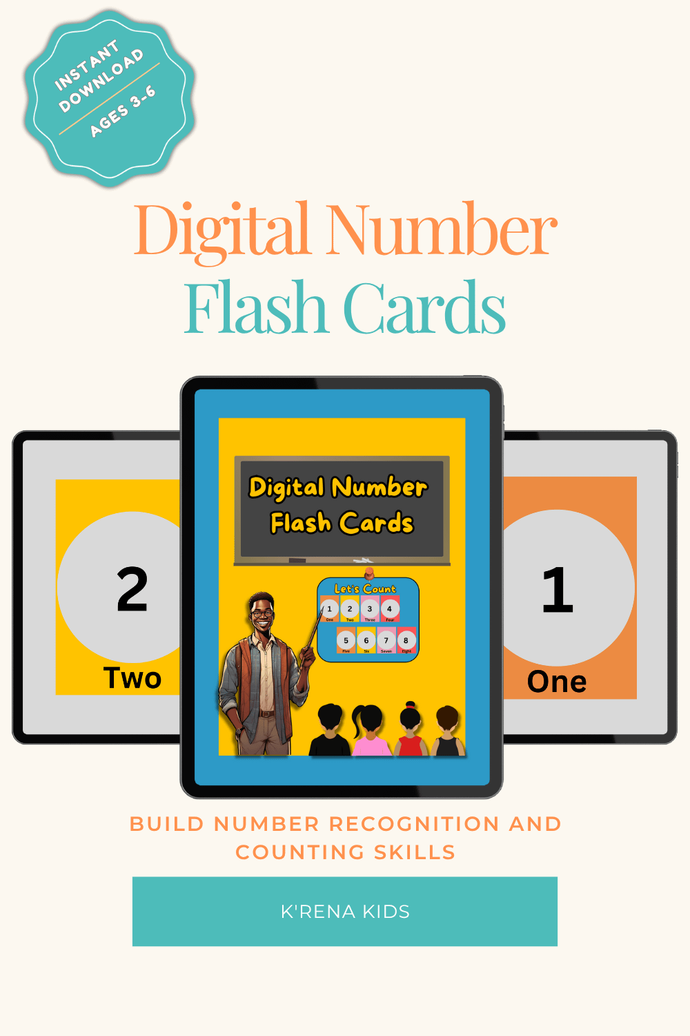 Digital Number Flash Cards product image (1)