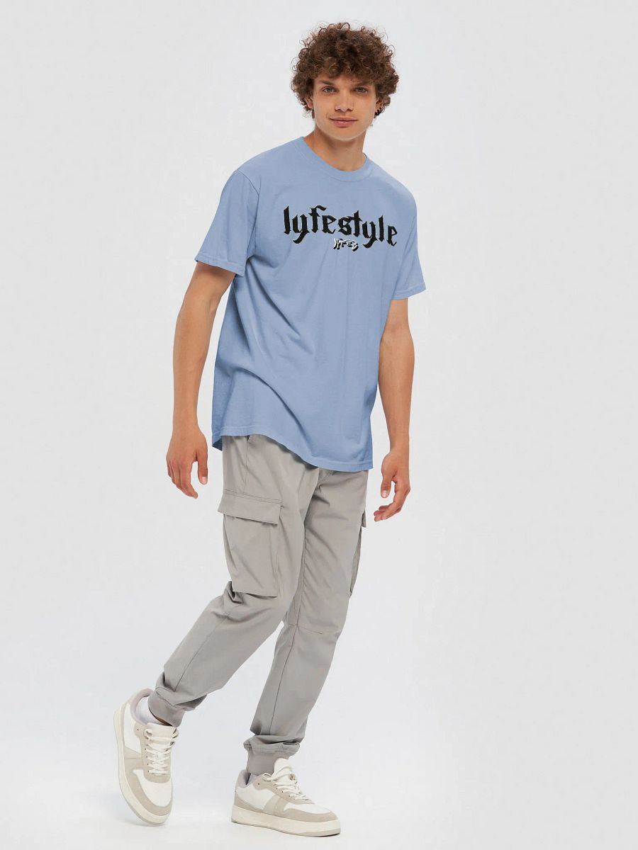 LYFË3 STITCHED HEAVYWEIGHT LYFESTYLE TEE LIGHT BLUE product image (5)
