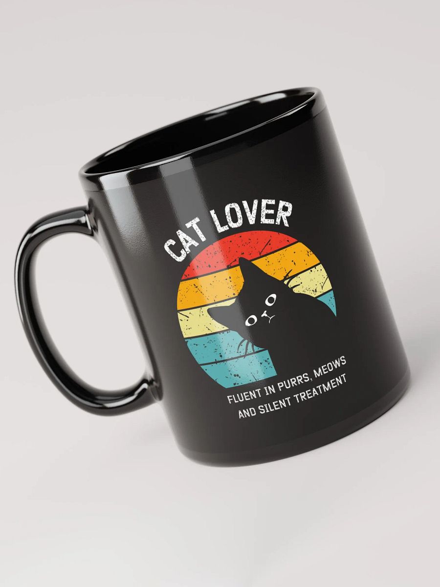 "Cat lover" black glossy mug product image (6)