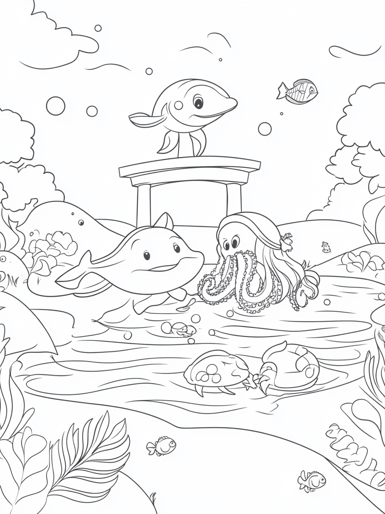 Shark and Ocean Friends Coloring Pages | Fun Underwater Adventure for Kids product image (8)