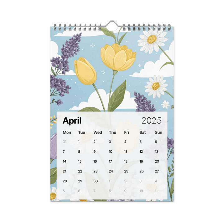 SEAMLESS FLORAL PATTERN WALL CALENDAR 2025 product image (1)
