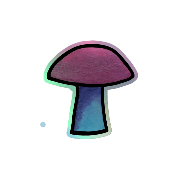 Gradient Mushie Holographic Sticker product image (2)