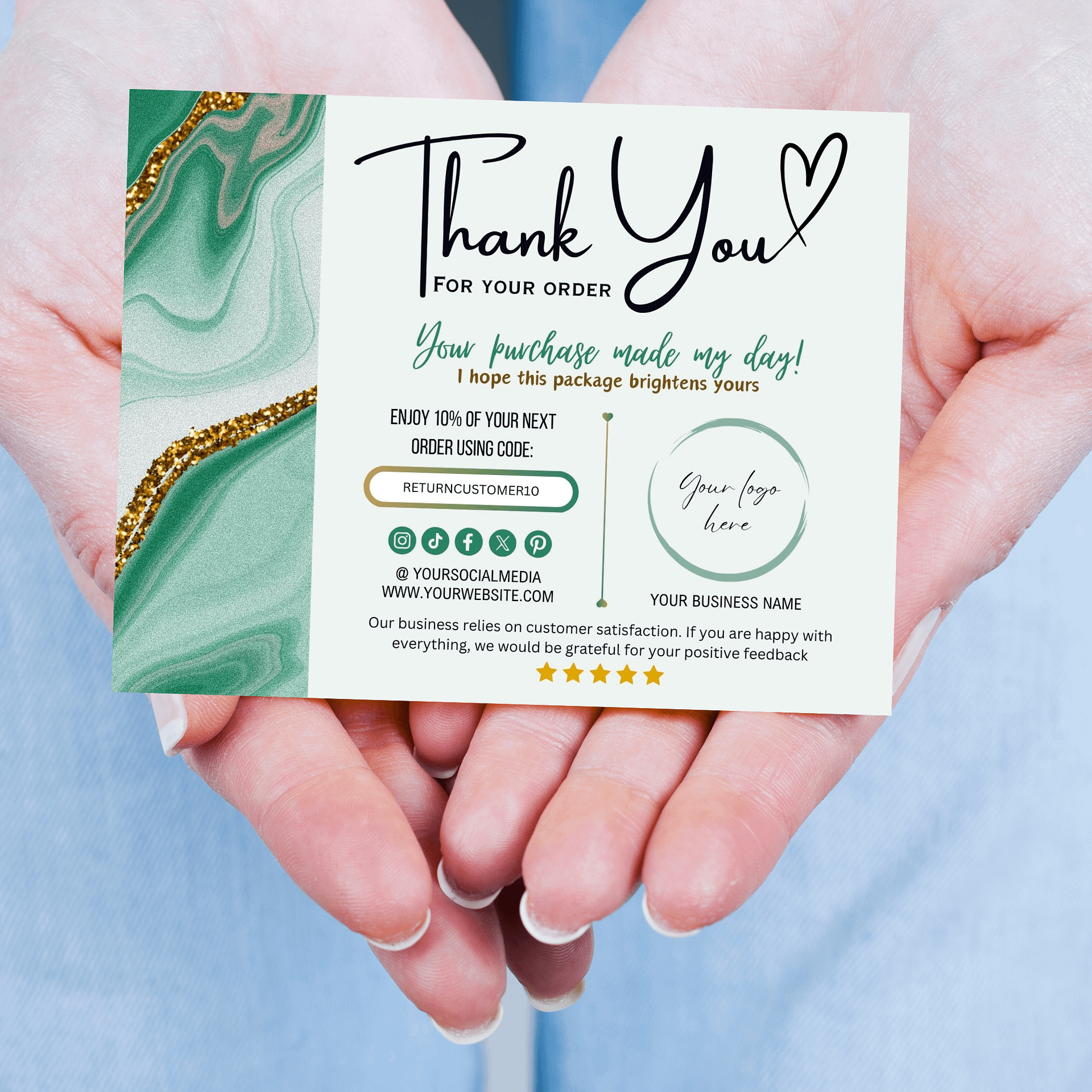 Esmeralda - Thank You Card Template product image (2)
