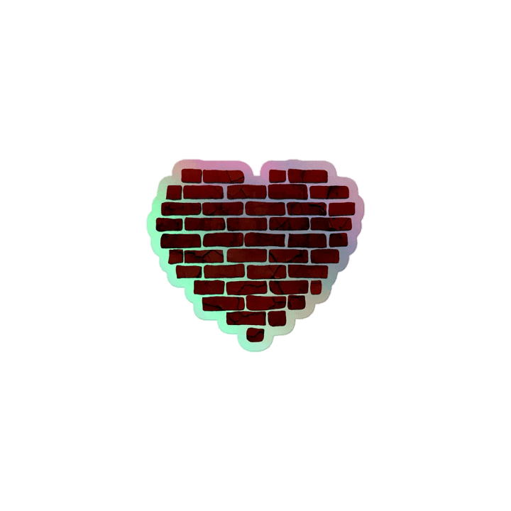 Brick Therapy Heart Holographic Kiss-Cut Sticker product image (1)