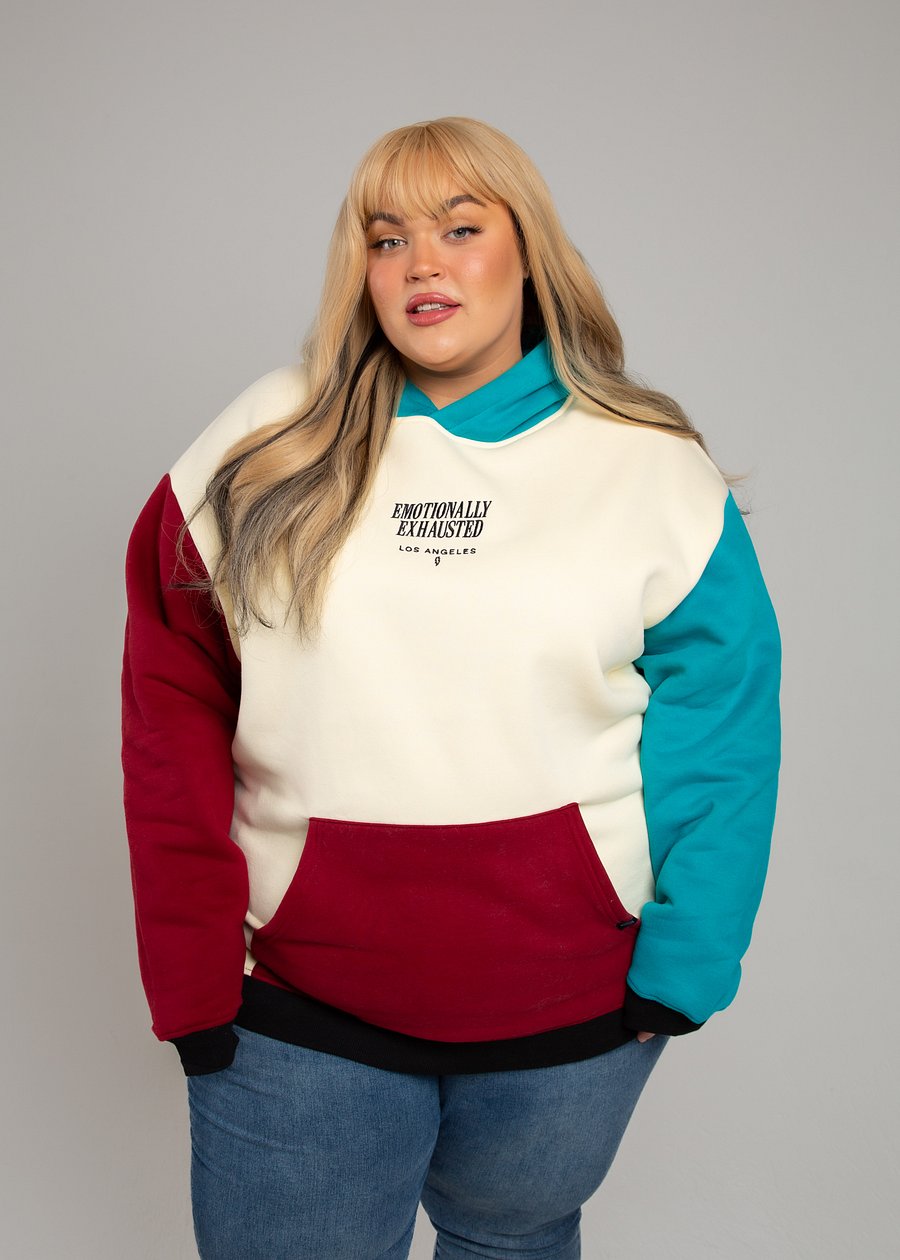 Emotionally Exhausted Color Block Hoodie product image (2)