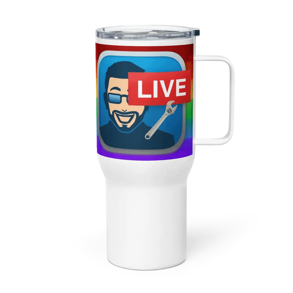 Mr. Moderator Rainbow Travel Mug (25oz) - Left-Handed Edition product image (3)