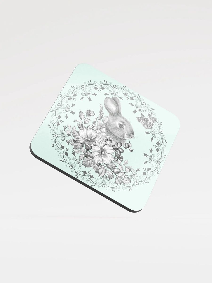 Floral Rabbit Dreams Glossed Coaster product image (1)