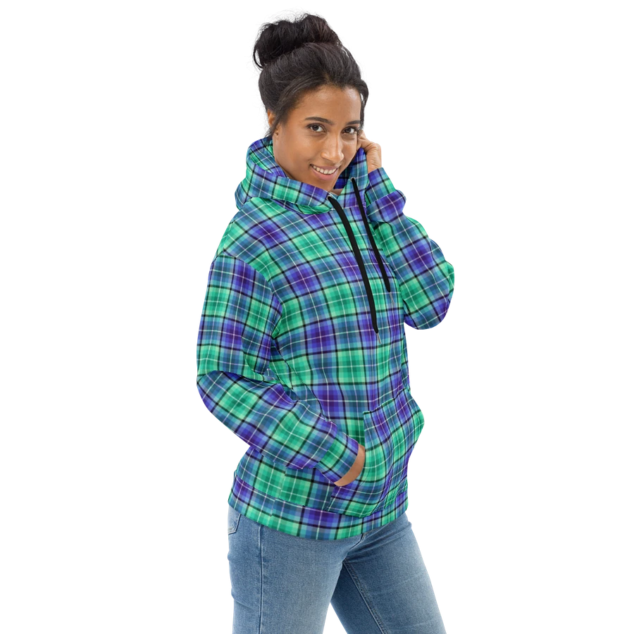 Bright Green and Purple Plaid Hoodie product image (1)