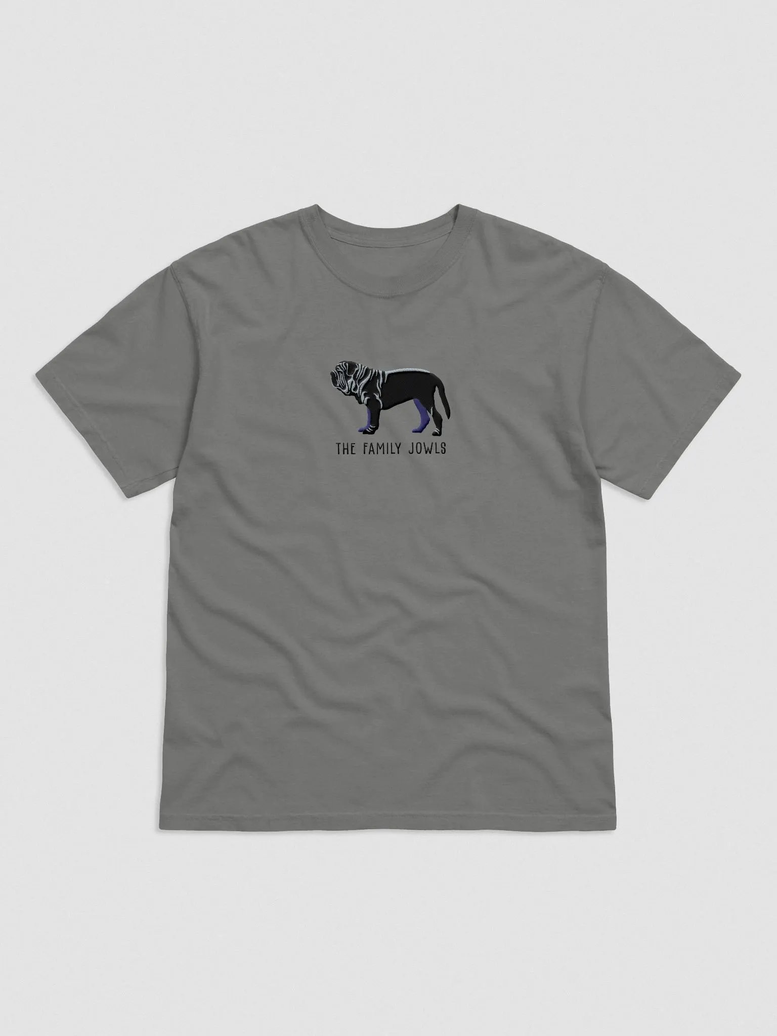 The Family Jowls T-Shirt(Embroidered) of a Neapolitan Mastiff(Black) product image (4)
