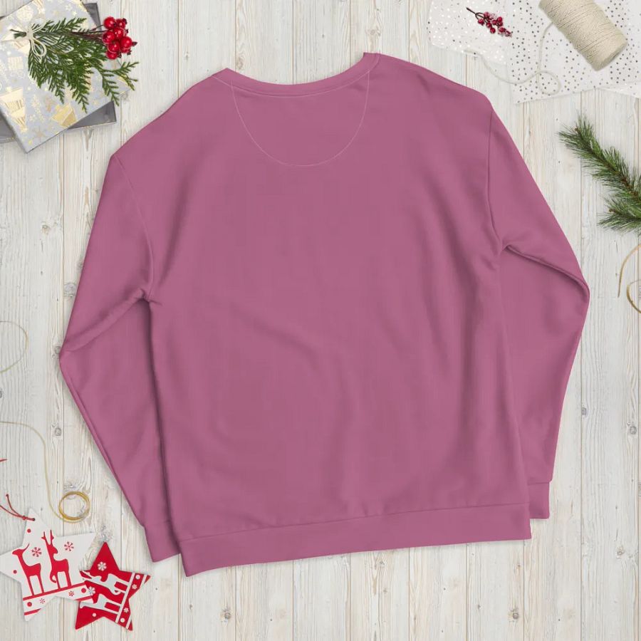 Plain Medium Dark Carnation Pink True Summer Unisex Recycled Polyester Heavyweight Premium Sweatshirt by Treasure Pie product image (12)