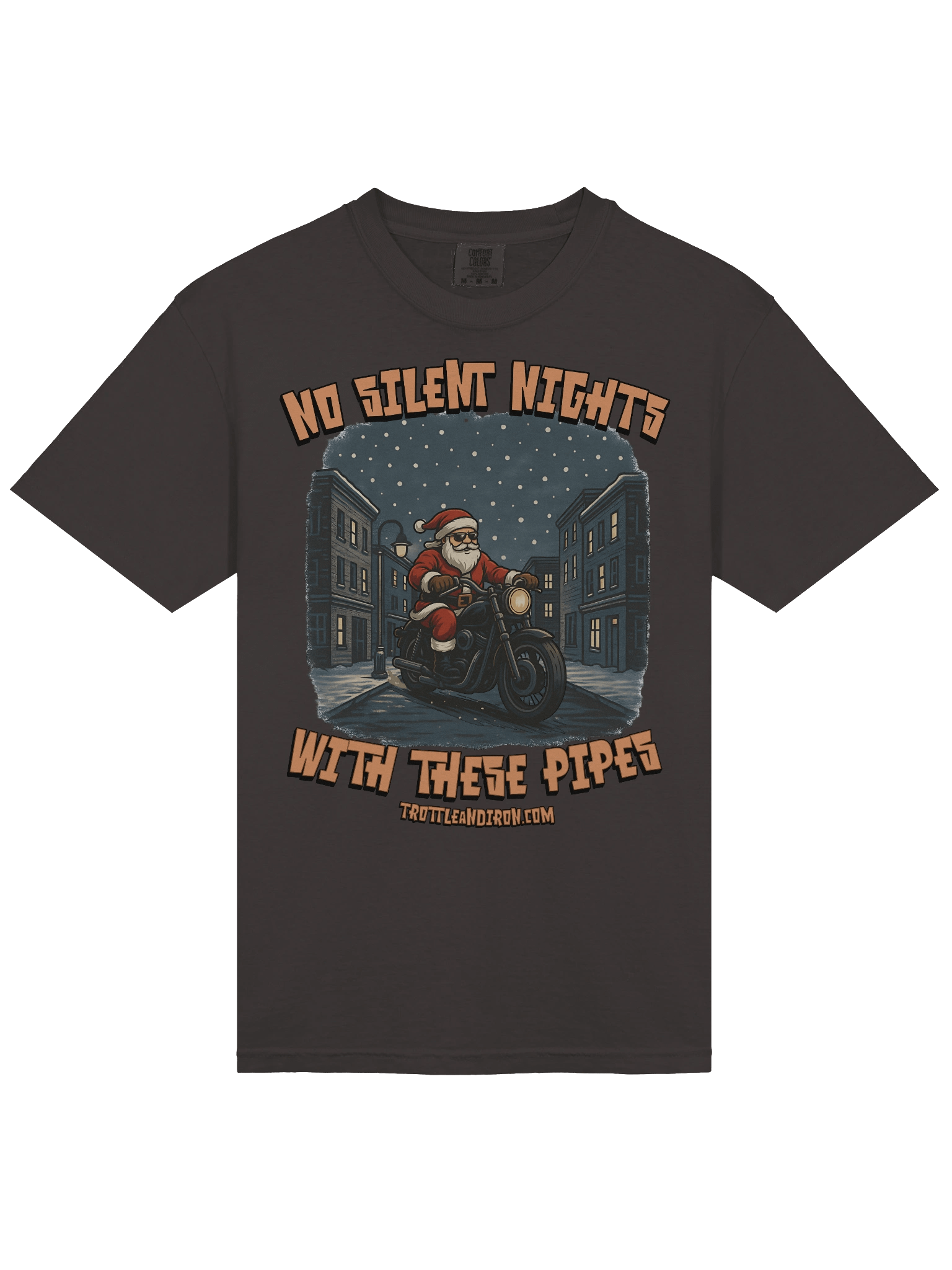Throttle & Iron “No Silent Nights with These Pipes” Christmas Tee product image (17)