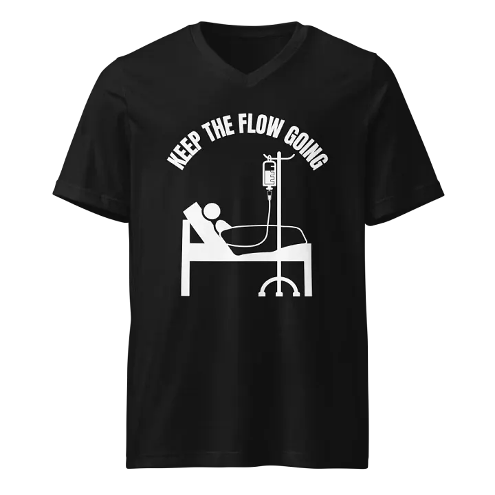 infusion, patient, drip, bed V-Neck Tee product image (1)