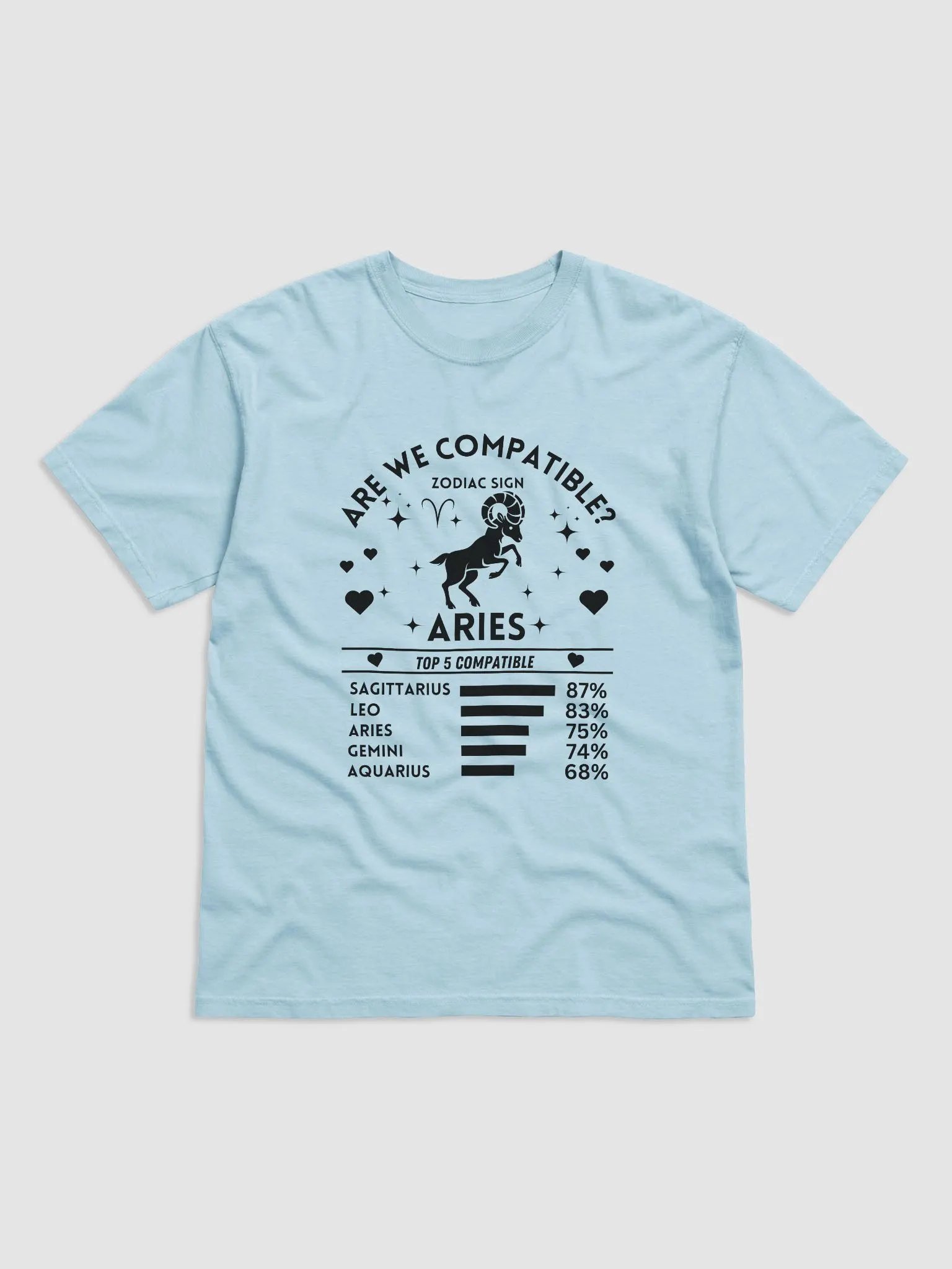 Aries Zodiac Sign Romantic Compatibility T-Shirt - Light Comfort Colors 1717 product image (19)
