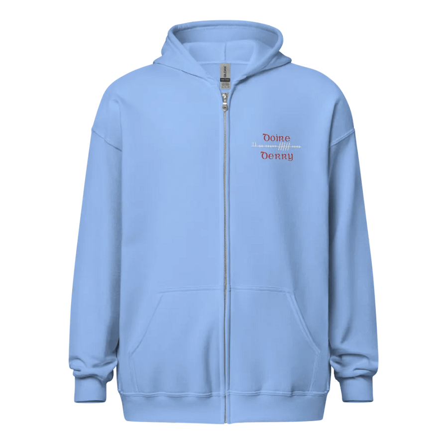 Derry/Doire, Scholastic style Ogham embroidered Zip Hoodie product image (2)