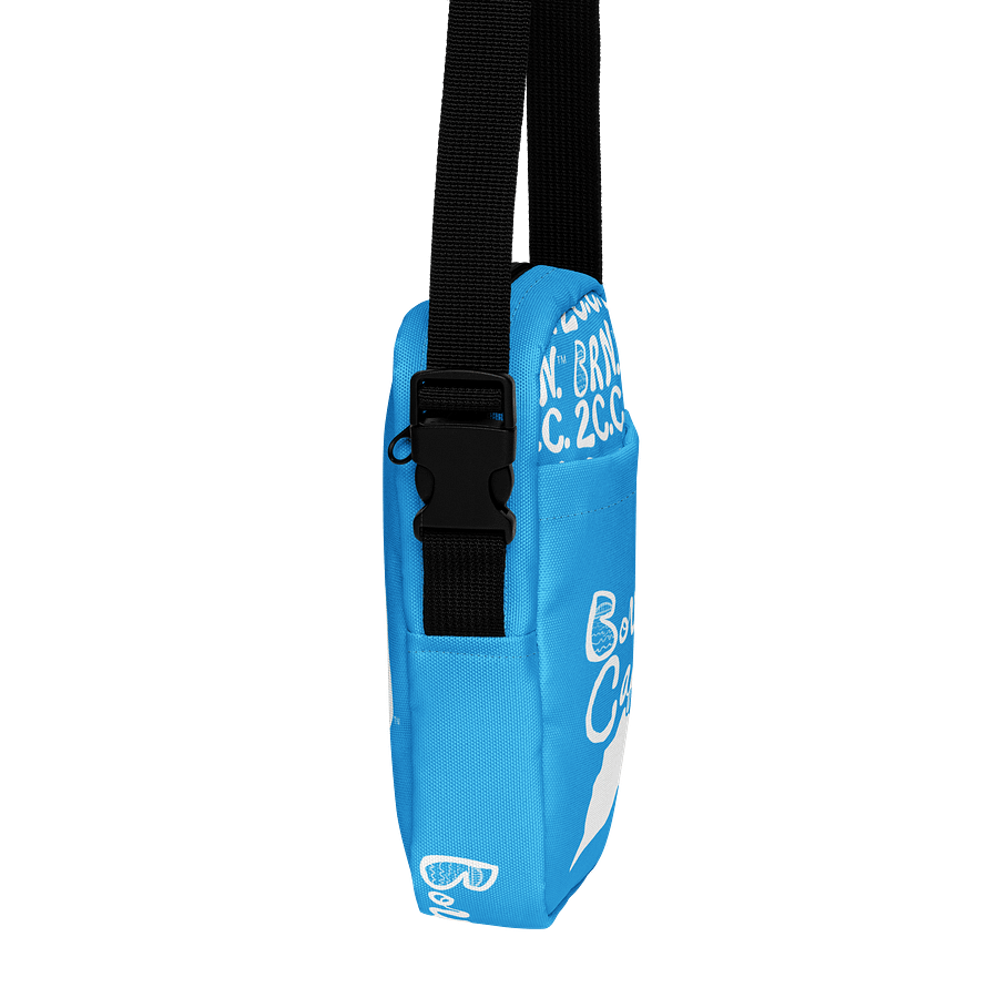 BOURNE to Cape Cod™ | Crossbody Bag | BRN.2C.C.™ | Utility On-the-Go | Coastal Cool Meets Everyday Carry | White Logos on Deep Sky Blue🌊🎒 product image (4)