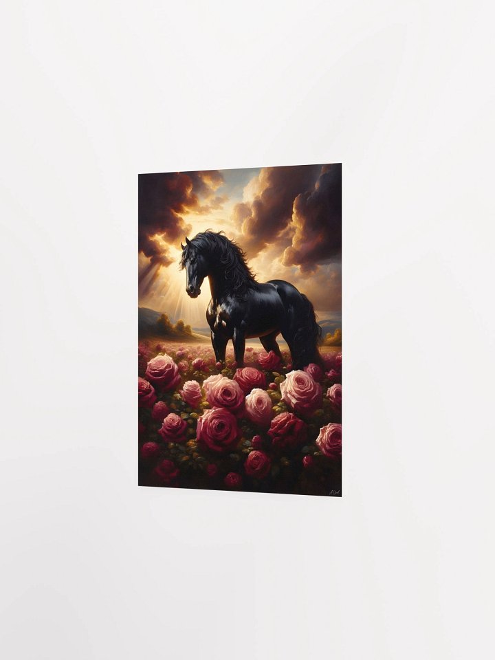 Majestic Horse and Rose Field Poster product image (10)