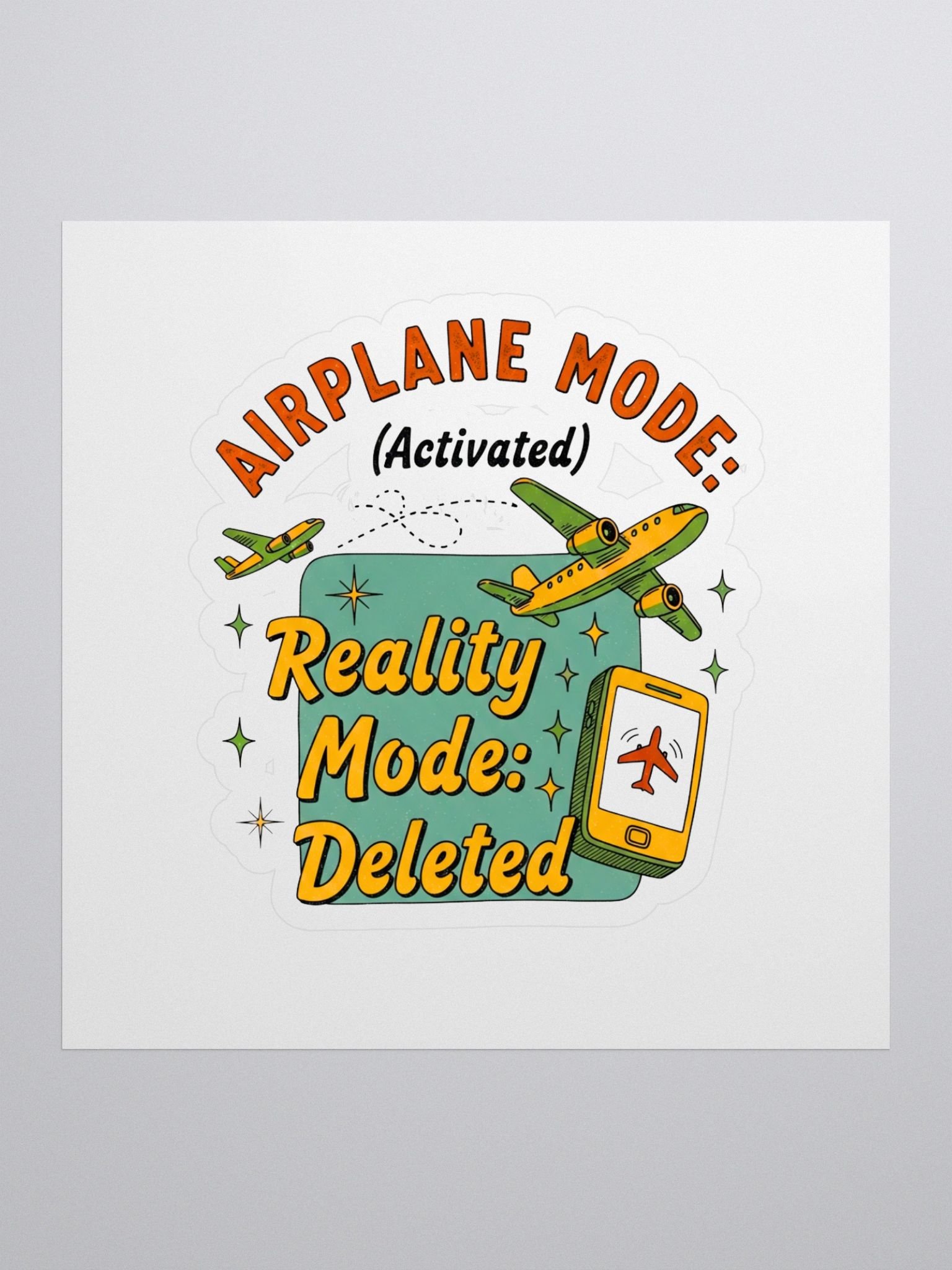 Airplane Mode Activated Sticker - Reality Mode Deleted Traveller Decal product image (1)