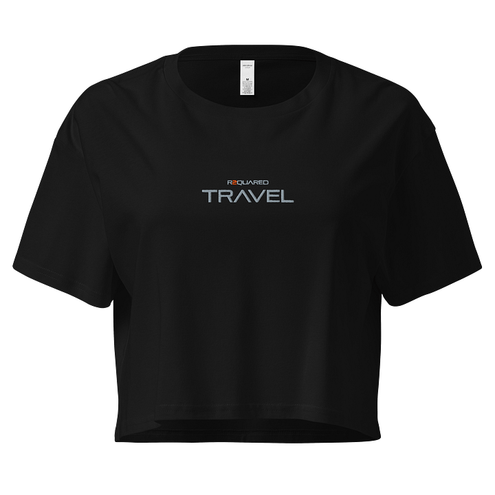 Premium Travel Crop Top - Black w/ gray text product image (1)