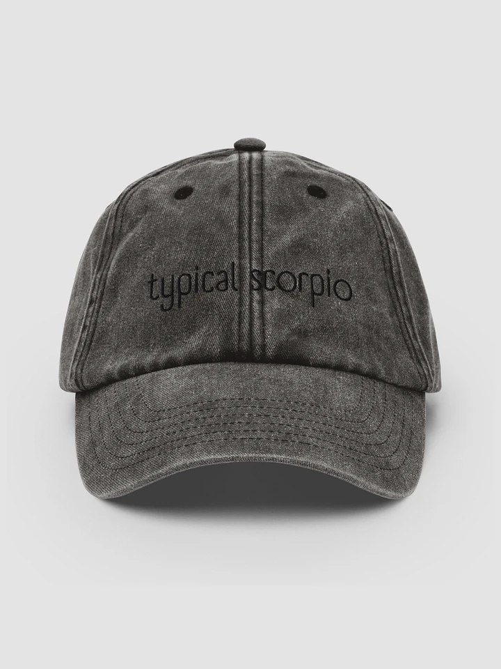 Typical Scorpio Black on Black Vintage Wash Dad Hat product image (1)