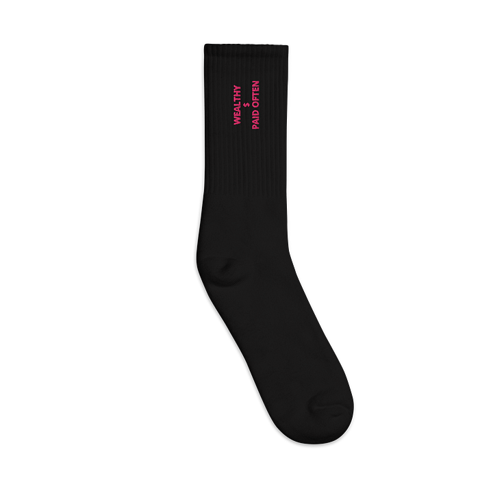 PRETTY PAID PINK WEALTHY $ PAID OFTEN Crew Socks product image (2)